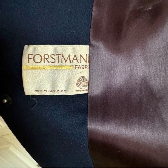 vintage: 60s 70s Navy Blue Wool Coat w Rope Closures - Picture 5 of 7